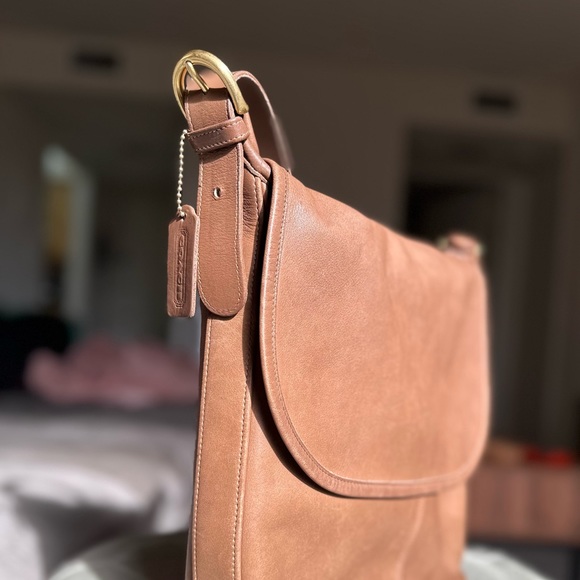 Coach Bags Vintage Coach Whitney Crossbody Tan Leather Saddle Flap